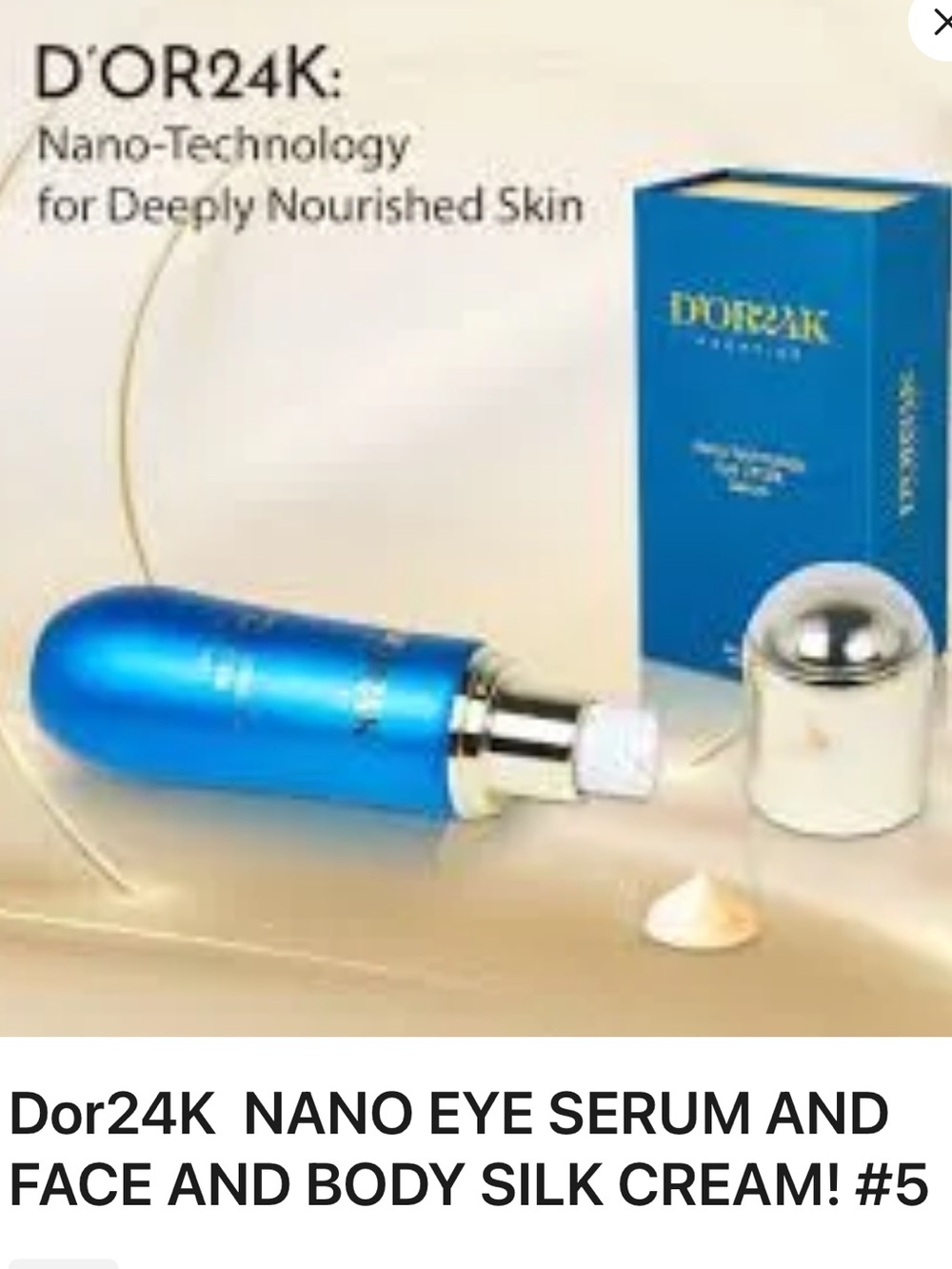 NEW D'OR 24K Prestige Nano Tech Eye Serum & Silk Face Cream Moisturizer Set Nib